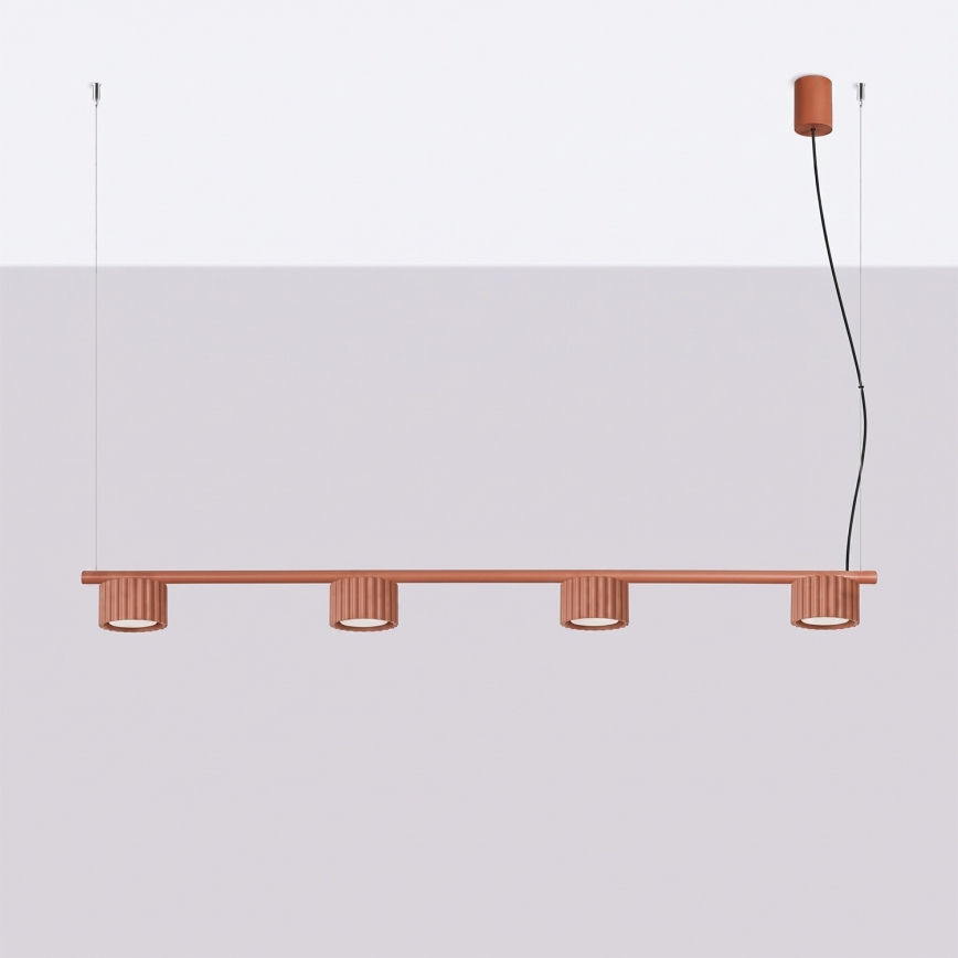 Viseči lestenec AURA na jeklenem kablu 4xGX53/10W/230V rdeča