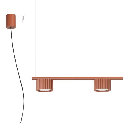 Viseči lestenec AURA na jeklenem kablu 4xGX53/10W/230V rdeča