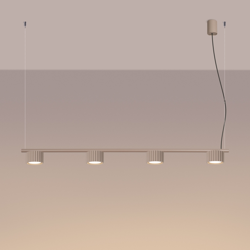 Viseči lestenec na kablu AURA 4xGX53/10W/230V taupe