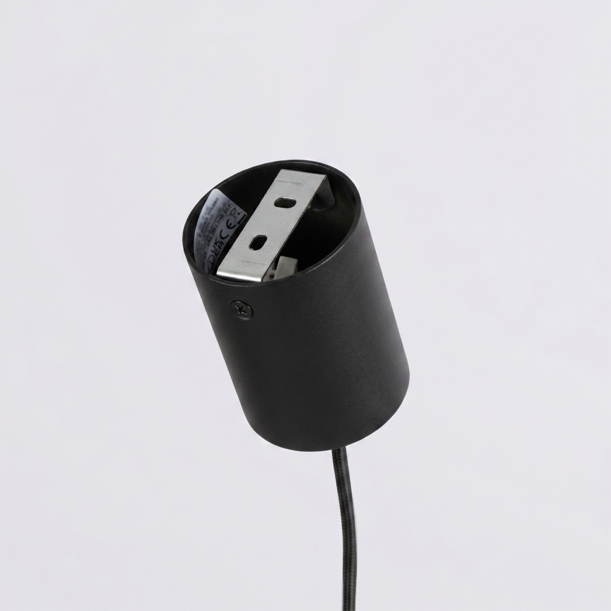 Lestenec na jekleni vrvi KARBON 4xGU10/10W/230V črna