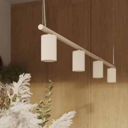 Viseči lestenec na kablu KARBON 4xGU10/10W/230V v kremni barvi