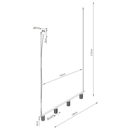 Viseči lestenec na kablu KARBON 4xGU10/10W/230V v kremni barvi
