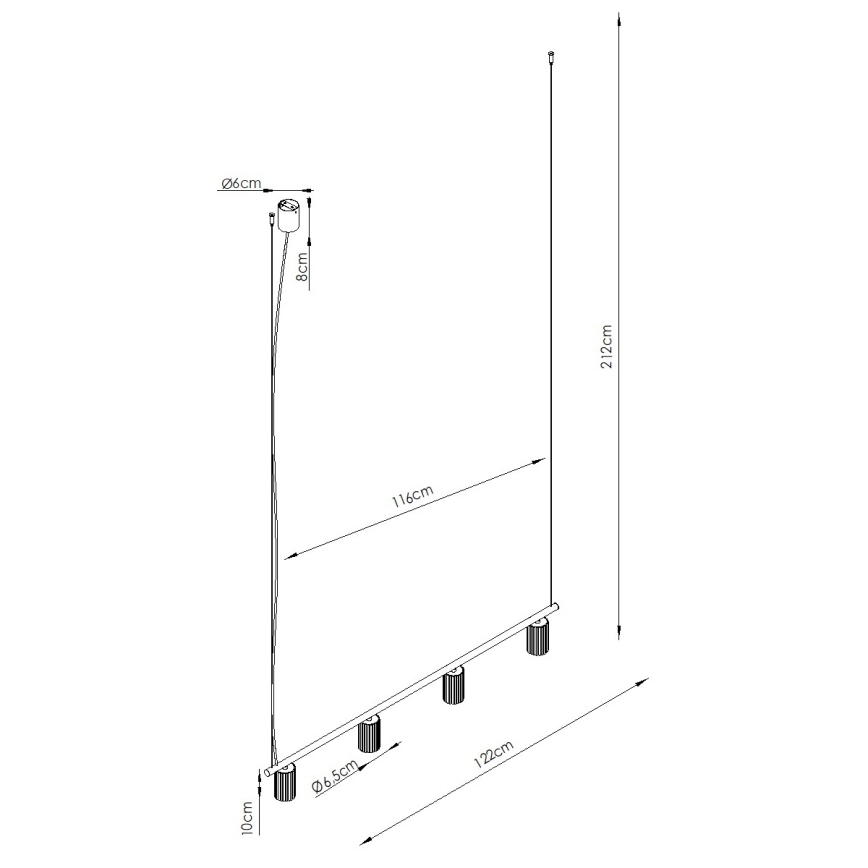 Viseči lestenec na kablu KARBON 4xGU10/10W/230V v kremni barvi