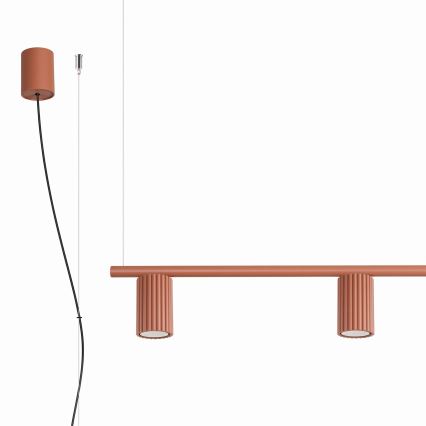 Lestenec na kablu KARBON 4xGU10/10W/230V oranžen