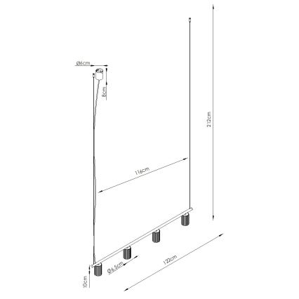 Lestenec na kablu KARBON 4xGU10/10W/230V oranžen
