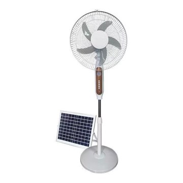 Sončni stoječi ventilator 15W/4V/230V 120 cm bel