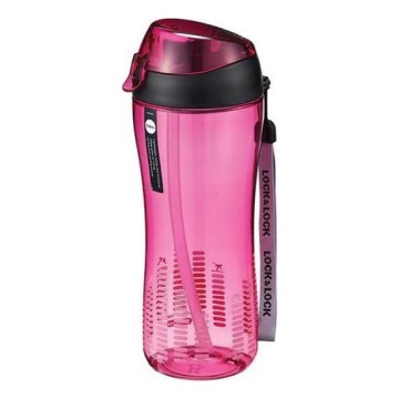 Športna steklenica s slamico 550 mm roza