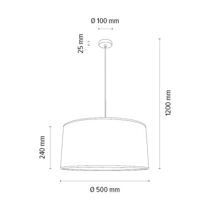 Lestenec na vrvici BENITA 1xE27/40W/230V rjava/hrast – FSC certifikat