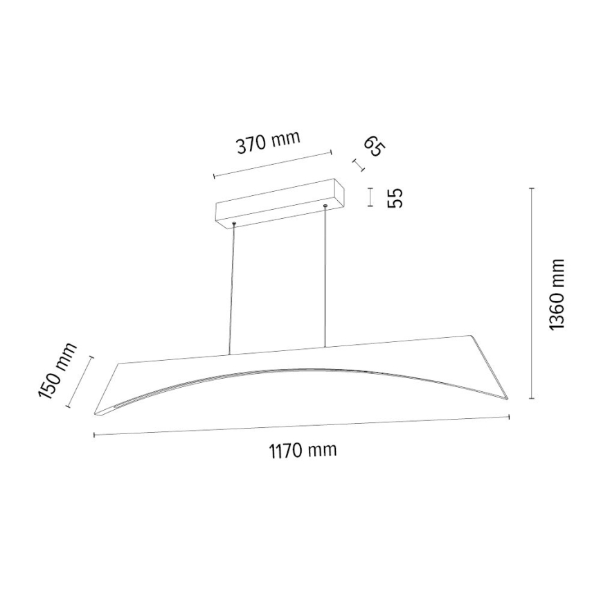 LED Zatemnitveni lestenec na vrvici ZIAD LED/14W/230V hrast