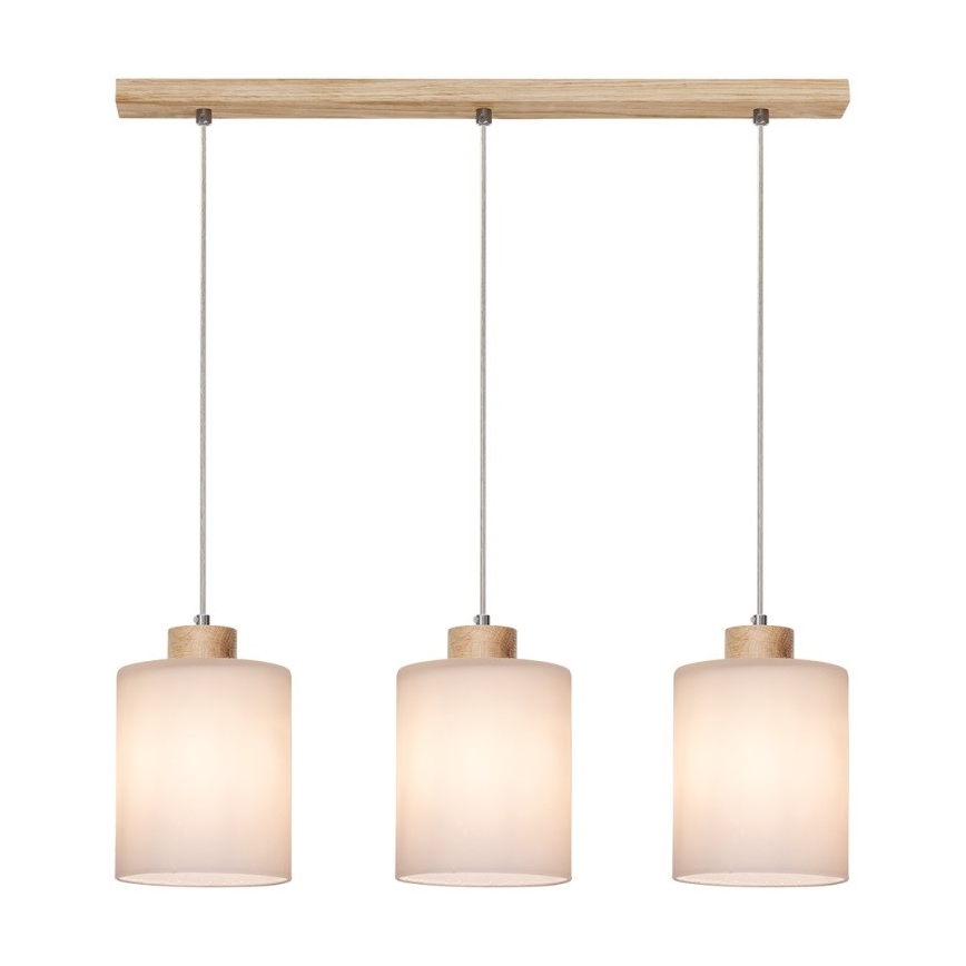 Lestenec na vrvici ZEFIR 3xE27/60W/230V hrast - FSC certifikat