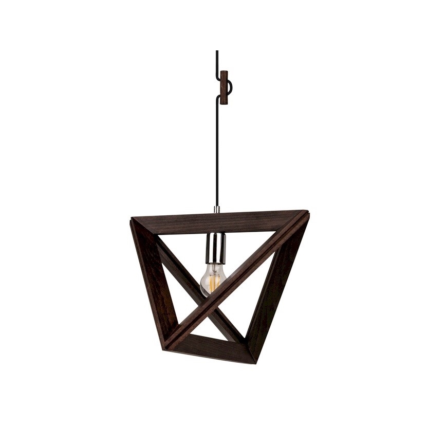 Lestenec na vrvici TRIGONON 1xE27/60W/230V bukev