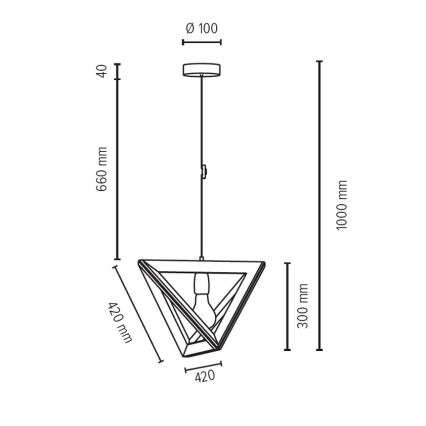 Lestenec na vrvici TRIGONON 1xE27/60W/230V bukev - FSC certifikat