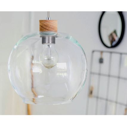 Lestenec na vrvici SVEA 1xE27/60W/230V hrast