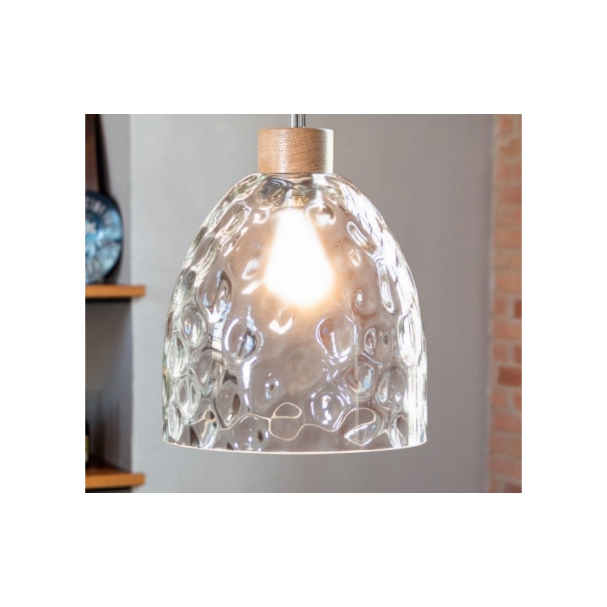 Lestenec na vrvici ALESSANDRO 1xE27/60W/230V hrast - FSC certifikat