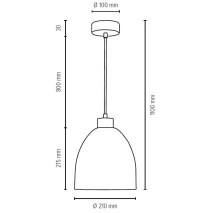 Lestenec na vrvici ALESSANDRO 1xE27/60W/230V hrast - FSC certifikat