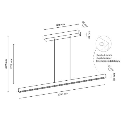 LED Zatemnitveni lestenec na vrvici SMAL LED/18W/230V hrast - FSC certifikat