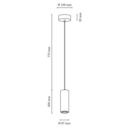 LED Lestenec na vrvici PIPE 1xGU10/5W/230V mat hrast - FSC certifikat