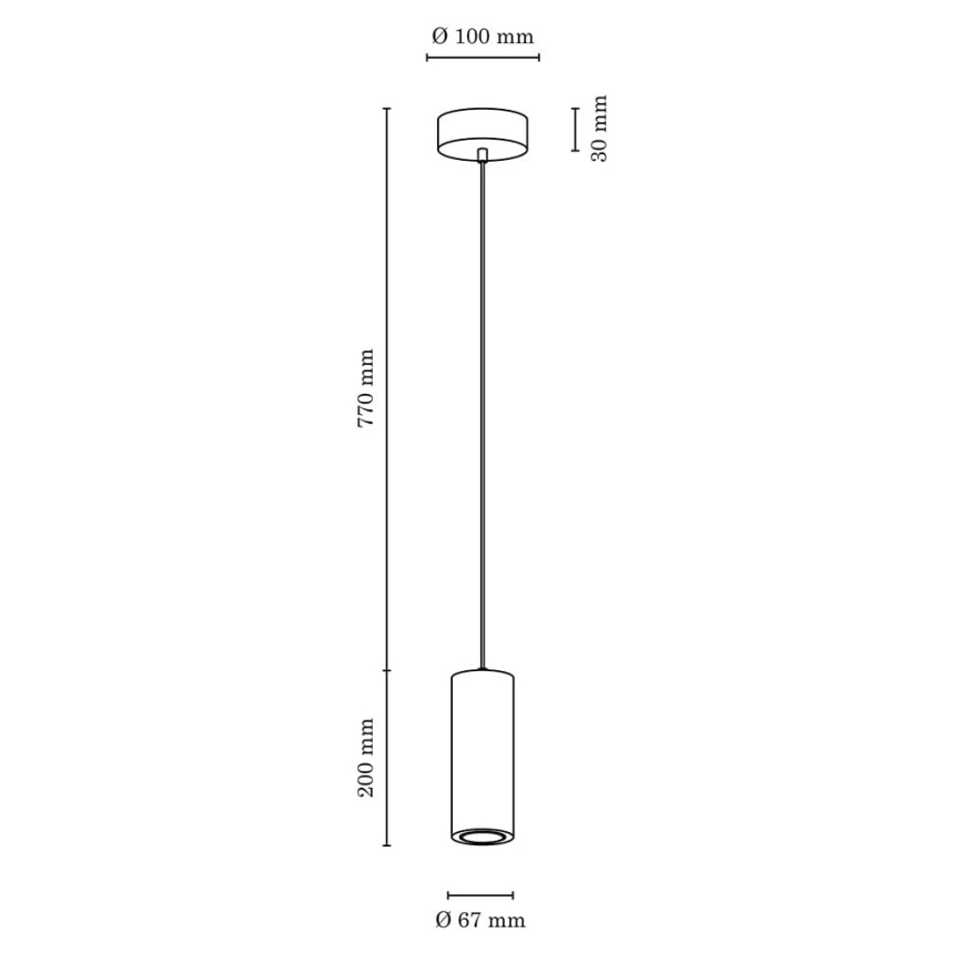 LED Lestenec na vrvici PIPE 1xGU10/5W/230V mat hrast