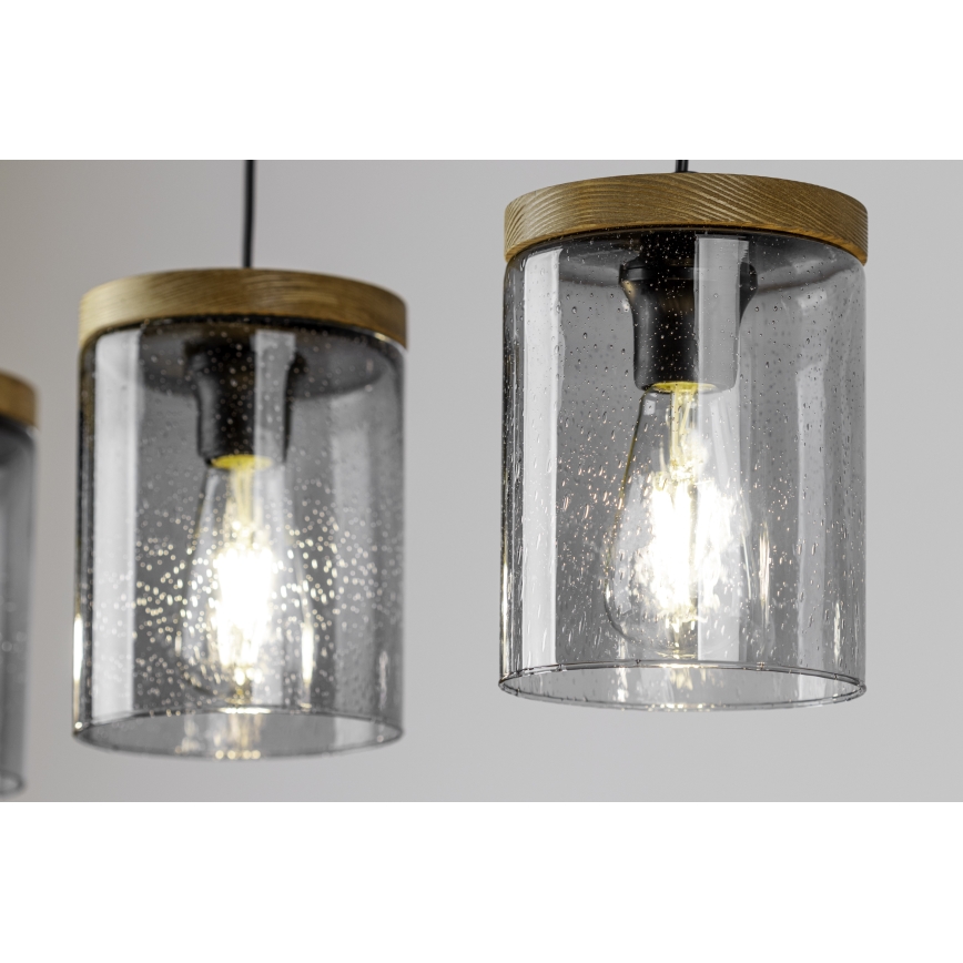 Lestenec na vrvici MONSUN 1xE27/60W/230V bor - FSC certifikat