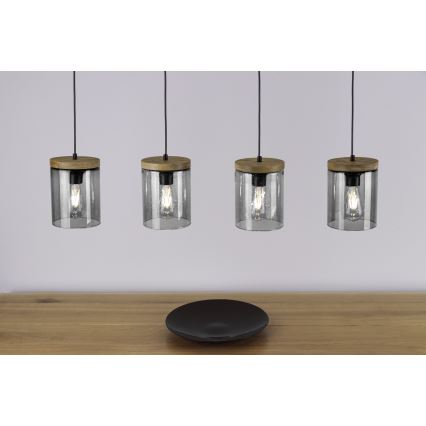 Lestenec na vrvici MONSUN 1xE27/60W/230V bor - FSC certifikat