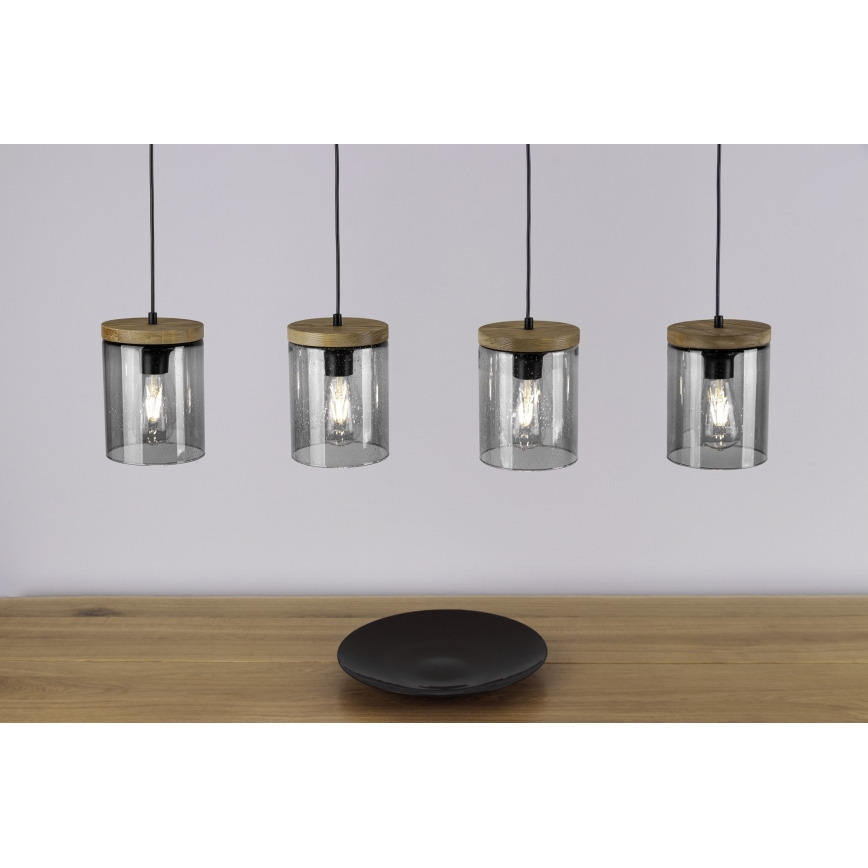 Lestenec na vrvici MONSUN 1xE27/60W/230V bor - FSC certifikat