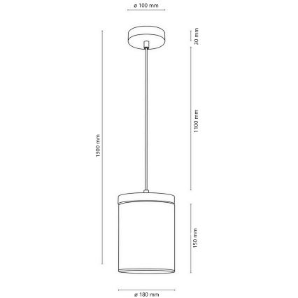 Lestenec na vrvici MONSUN 1xE27/60W/230V bor - FSC certifikat