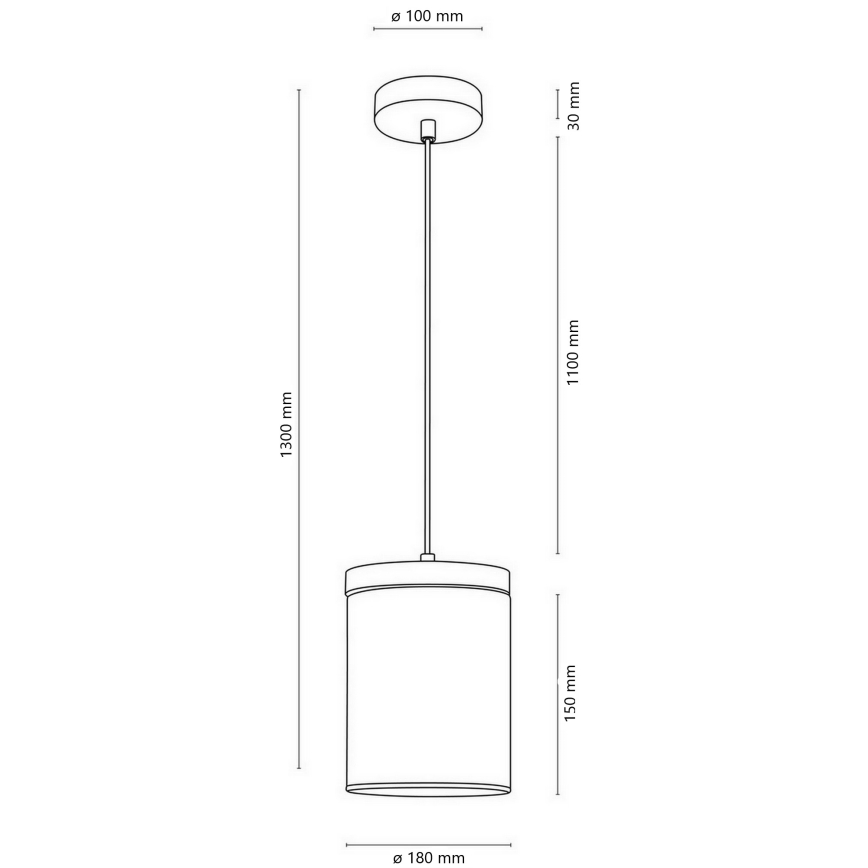 Lestenec na vrvici MONSUN 1xE27/60W/230V bor - FSC certifikat