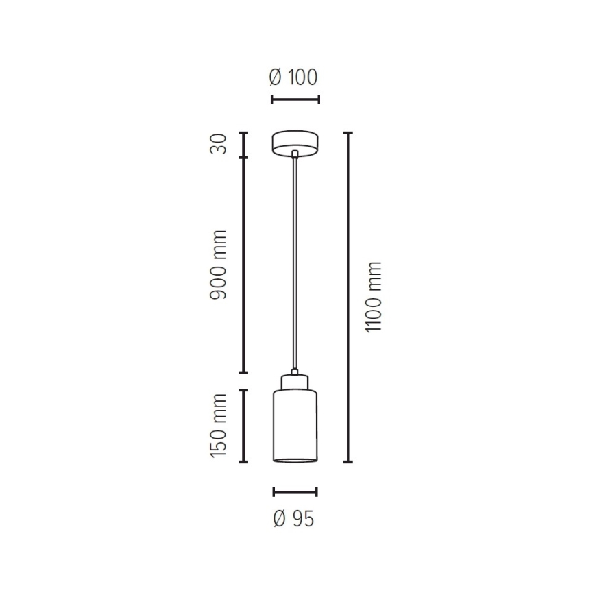 Lestenec na vrvici BOSCO 1xE27/60W/230V breza - FSC certifikat