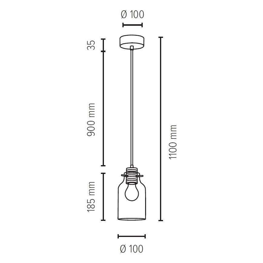 Lestenec na vrvici ALESSANDRO 1xE27/60W/230V bukev - FSC certifikat