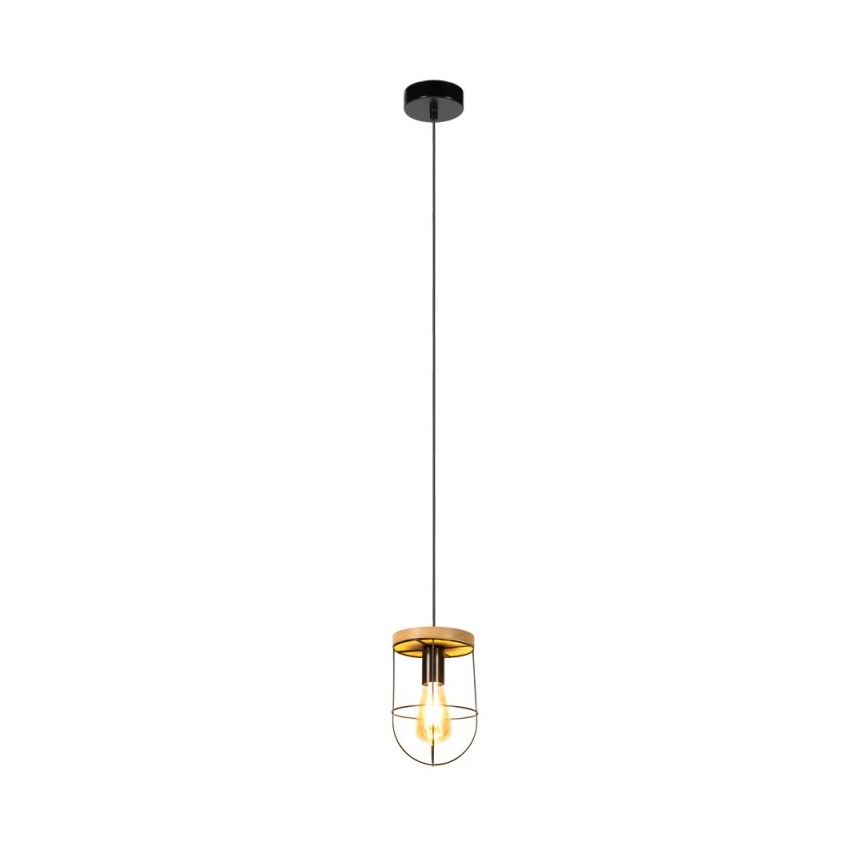 Lestenec na vrvici NETUNO 1xE27/60W/230V hrast - FSC certifikat
