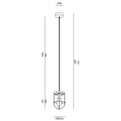 Lestenec na vrvici NETUNO 1xE27/60W/230V hrast - FSC certifikat