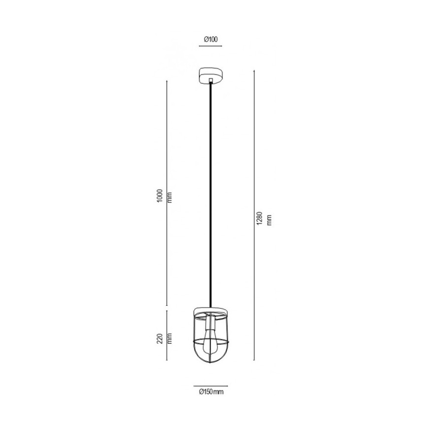Lestenec na vrvici NETUNO 1xE27/60W/230V hrast - FSC certifikat