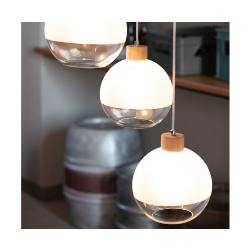 Lestenec na vrvici ALESSANDRO 1xE27/60W/230V hrast - FSC certifikat