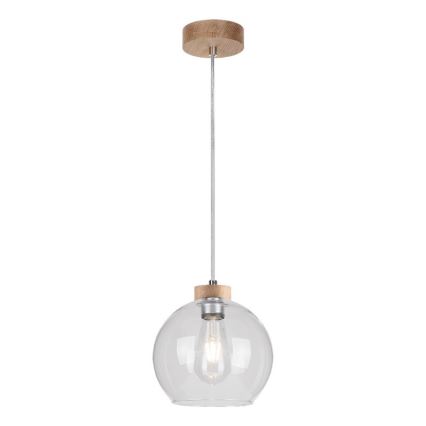 Lestenec na vrvici LAGUNA 1xE27/60W/230V hrast - FSC certifikat