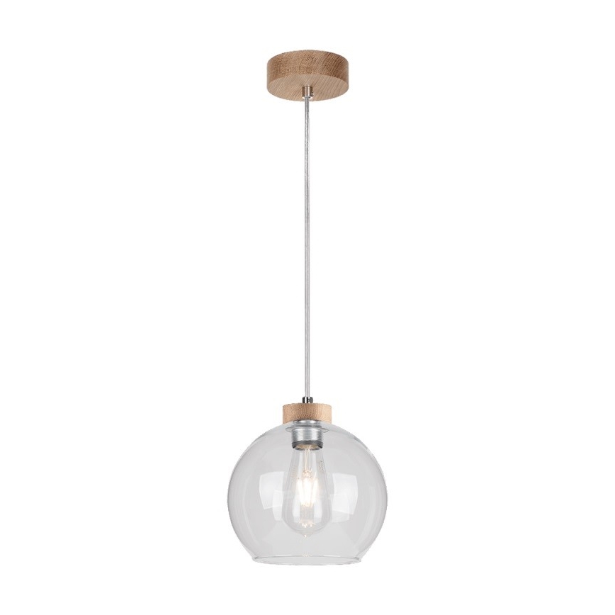 Lestenec na vrvici LAGUNA 1xE27/60W/230V hrast - FSC certifikat
