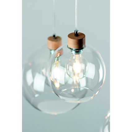 Lestenec na vrvici LAGUNA 1xE27/60W/230V hrast - FSC certifikat