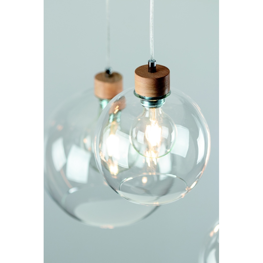Lestenec na vrvici LAGUNA 1xE27/60W/230V hrast - FSC certifikat