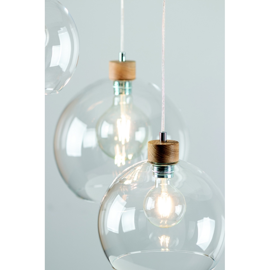 Lestenec na vrvici LAGUNA 1xE27/60W/230V hrast - FSC certifikat