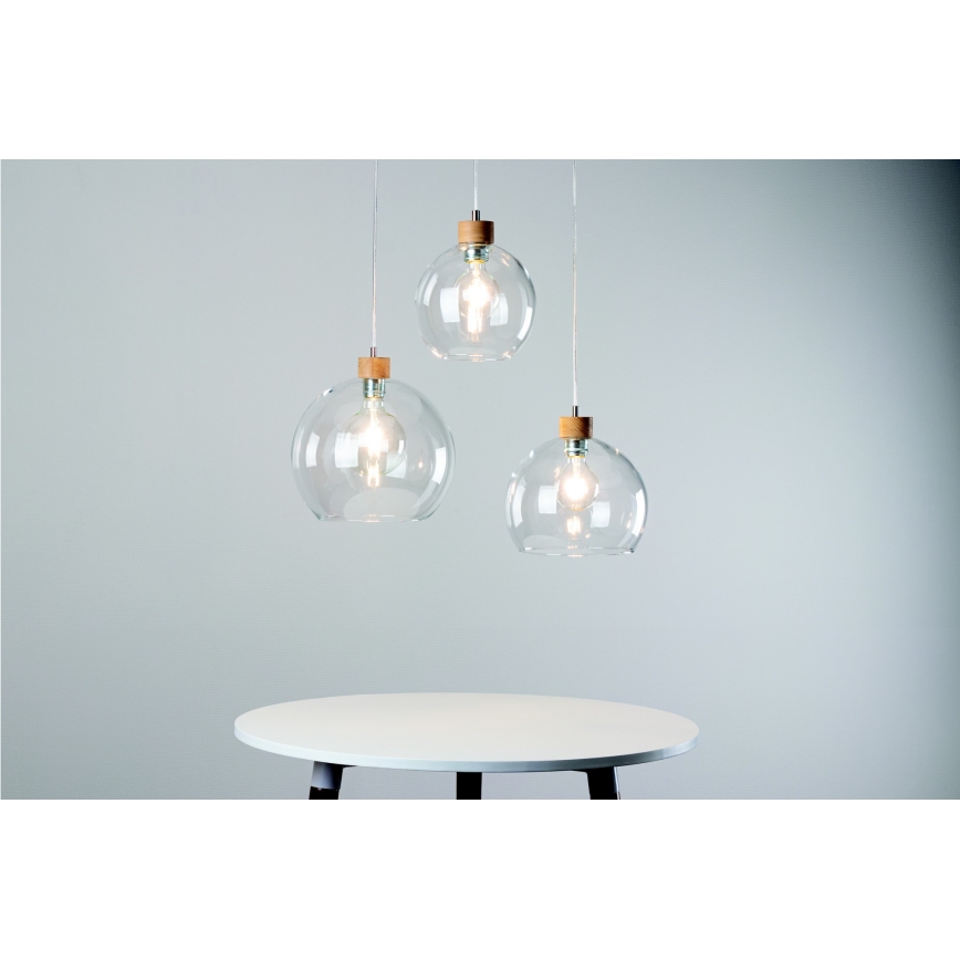 Lestenec na vrvici LAGUNA 1xE27/60W/230V hrast - FSC certifikat