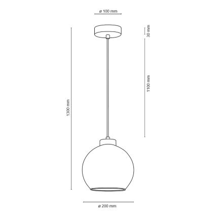 Lestenec na vrvici LAGUNA 1xE27/60W/230V hrast - FSC certifikat