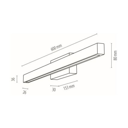 LED Kopalniška stenska svetilka AQUAVIVA LED/9W/230V 60 cm IP44 hrast