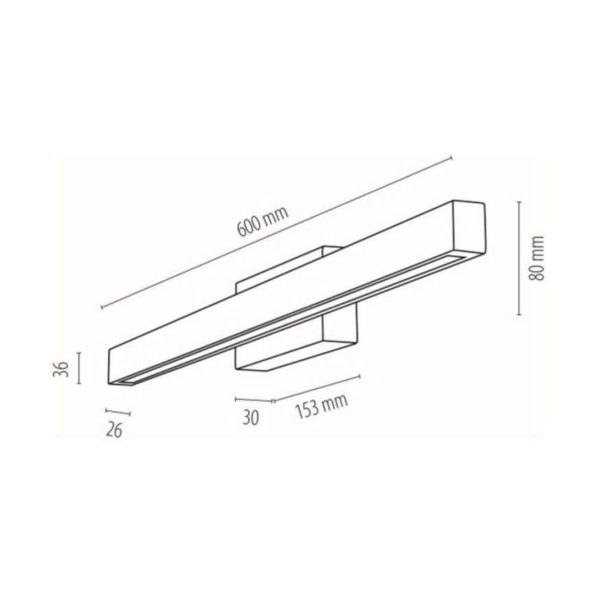 LED Kopalniška stenska svetilka AQUAVIVA LED/9W/230V 60 cm IP44 hrast