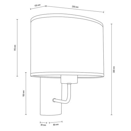 Stenska svetilka MERCEDES 1xE27/25W/230V krem barva/hrast – FSC certifikat