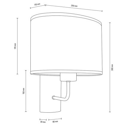 Stenska svetilka MERCEDES 1xE27/25W/230V bela/hrast – FSC certifikat