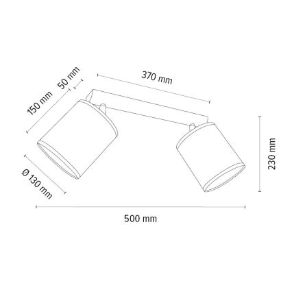 Reflektor BENITA 2xE27/25W/230V rjava/hrast – FSC certifikat