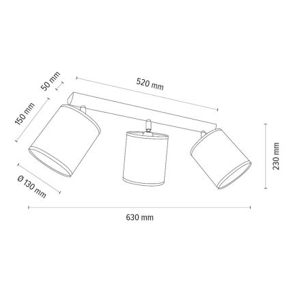 Reflektor BENITA 3xE27/25W/230V krem barva/hrast – FSC certifikat