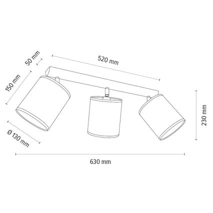 Reflektor BENITA 3xE27/25W/230V bela/hrast – FSC certifikat