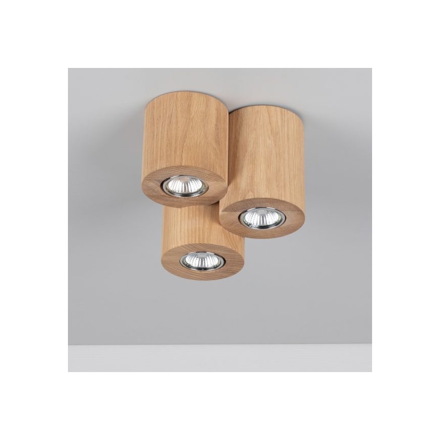 Stropna svetilka WOODDREAM 3xGU10/6W/230V hrast - FSC certifikat