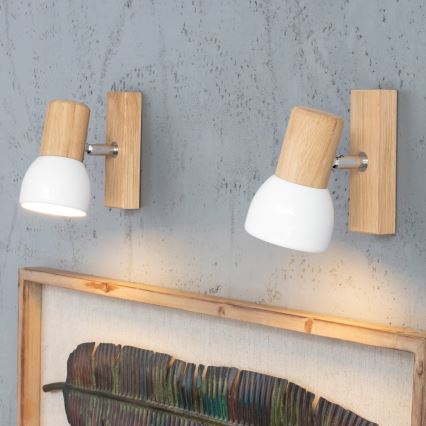 Stenska točkovna svetilka SVENDA 1xE27/60W/230V hrast