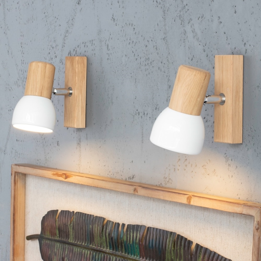 Stenska točkovna svetilka SVENDA 1xE27/60W/230V hrast